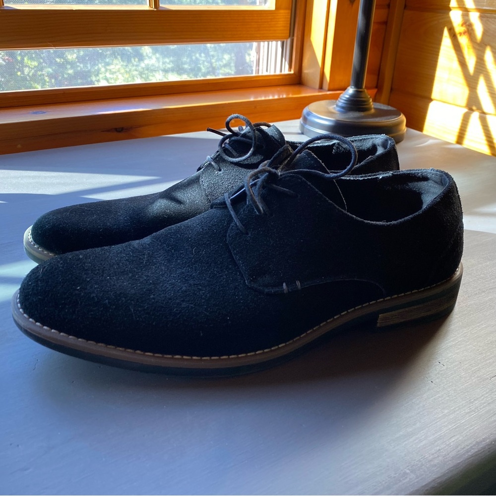 Bruno Marc Black Swede Dress Shoes